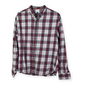 Old Navy Shirt XL Mens Button Down Plaid Long Sleeve Slim Fit 100% Cotton